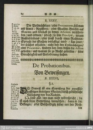 De Probationibus. Von Beweisungen