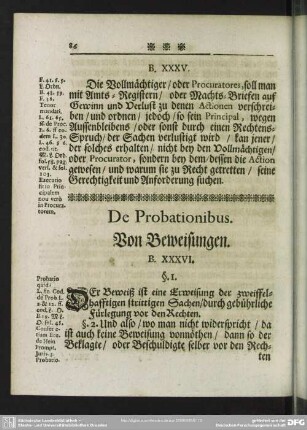 De Probationibus. Von Beweisungen