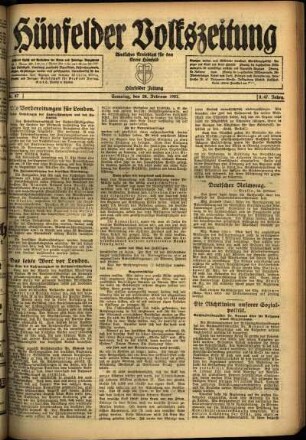 Ausgabe vom Samstag, den 26. Februar 1921.