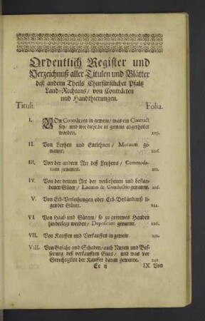 Ordentlich Register und Verzeichnuß aller Titulen