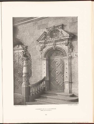 Standesamt an der Fischerbrücke, Berlin: Ansicht Portal (aus: Neubauten der Stadt Berlin, Bd. I, 1902)