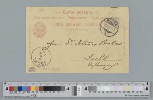 Postkarte an Johannes Brahms