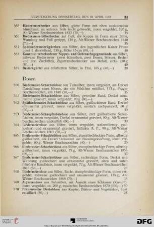 Dosen (Nr. 560-593)