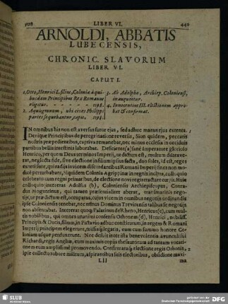 Arnoldi, Abbatis Lubecensis, Chronic. Slavorum Liber VI.