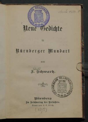 Neue Gedichte in Nürnberger Mundart