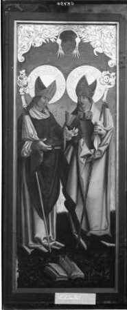 Kloster Lichtental Fürstenkapelle Ahnenaltar geschlossen, Außenflügel Augustinus und Ambrosius (1503)