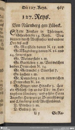 127. Reys. Von Nürnberg gen Lübeck