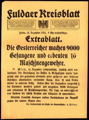 Zweite Ausgabe vom Montag, den 14. Dezember 1914.