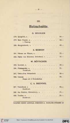 III. Holzschnitte (Nr. 278-419)