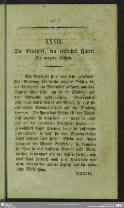 XXXII. Die Erdäpfel, ein trefliches Futter für magere Ochsen