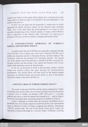 B. Constructivist Appraisal Of Turkey's Foreign And Security Policy