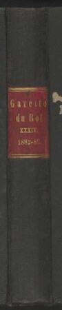 Gazette du Roi : 034, 1882-1883