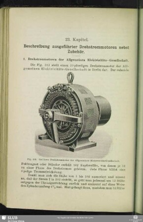 23. Kapitel. Beschreibung ausgeführter Drehstrommotoren nebst Zubehör.