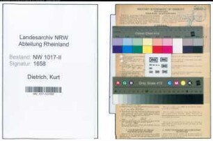 Entnazifizierung Kurt Dietrich , geb. 07.08.1913 (Kaufmaennischer Angestellter)