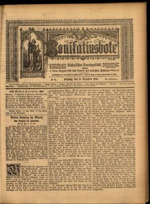 Erste Ausgabe vom Sonntag, den 17. Dezember 1905.