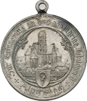 Wallfahrtsmedaille anlässlich des 800-jährigen Bestehens der Benediktinerabtei Alpirsbach, 1898