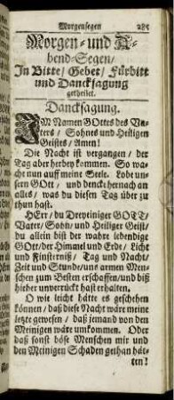 Morgen- und Abend-Segen, In Bitte, Gebet, Fürbitt und Dancksagung getheilet.