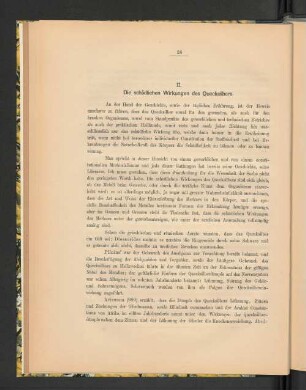 II. Die schädlichen Wirkungen des Quecksilbers.