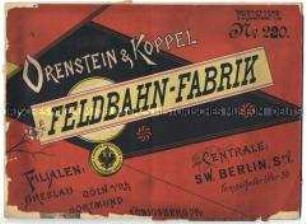 Katalog über Feldbahnen und deren Zubehör