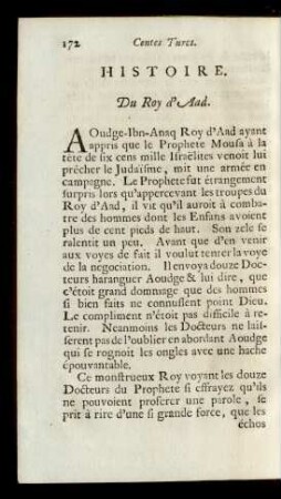 Histoire. Du Roy d'Aad.