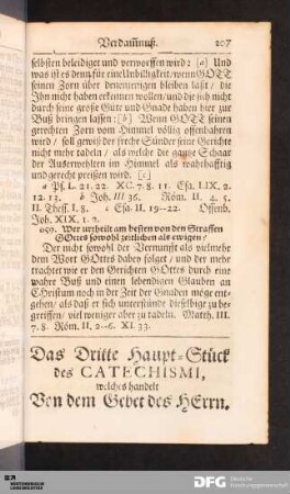 Das Dritte Haupt-Stück des CATECHISMI, welches handelt Von dem Gebet des HErrn.