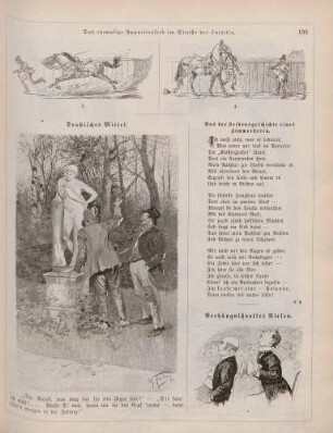 "Das ehemalige Apportirpferd im Dienste der Justitia" "Drastisches Mittel" "Verhändnißvolles Niesen"