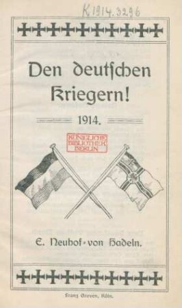 Den deutschen Kriegern! : 1914