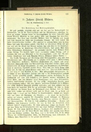 D. Johann Hinrich Wichern. II.