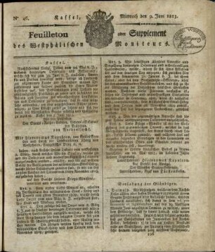 No. 46, Mittwoch den 9. Juni 1813