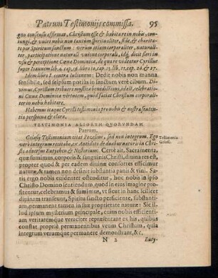 Testimonia Aliorum Quorundam Patrum.
