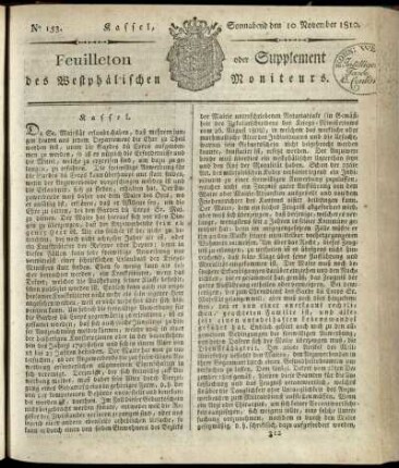 No. 153, Sonnabend den 10. November 1810