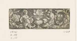 Zierleiste mit Satyr und Frau