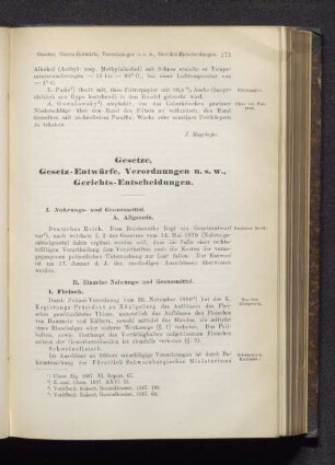 Gesetze, Gesetz-Entwürfe, Verordnungen u.s.w., Gerichts-Entscheidungen