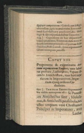 Caput XIII. Proponens & examinans tertium argumentum Tanneri, ...