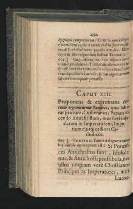 Caput XIII. Proponens & examinans tertium argumentum Tanneri, ...