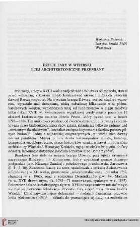 Dzieje fary w Witebsku i jej architektoniczne przemiany
