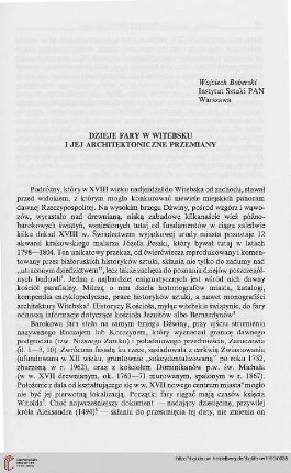 Dzieje fary w Witebsku i jej architektoniczne przemiany