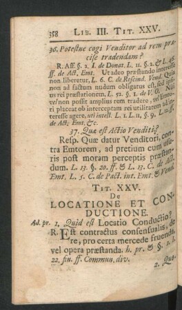 Tit. XXV. De Locatione Et Conductione