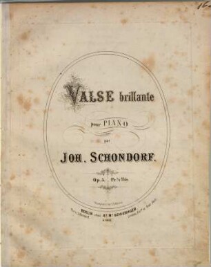 Valse brillante pour piano : Op. 5