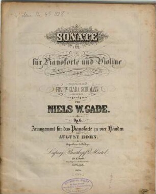 Sonate (No. 1) : für Pianoforte u. Violine ; op. 6