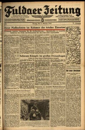 Ausgabe vom Freitag, den 06. Oktober 1944.