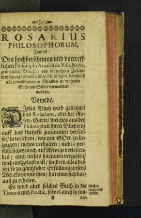 Rosarius Philosophorum, ...