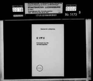 Gemeinderechtsverhältnisse in Ulm, Alpeck, Altheim mit Zähringen, Asselfingen, Ballendorf, Beimerstetten, Bernstadt, Bissingen, Börslingen, Breitingen, Ehrenstein und Einsingen