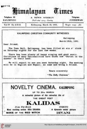 No. XXXI (18 March 1951)