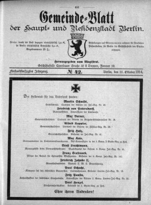 1914,42: No. 42, 18. Oktober 1914