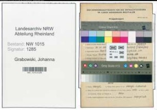 Entnazifizierung Johanna Grabowski , geb. 30.11.1902 ()