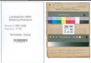 Entnazifizierung Georg Schroeder , geb. 03.03.1894 (Filialleiter)