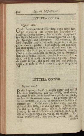 Lettera CCCXXI. - Der dreyhundert und vierzigste Brief