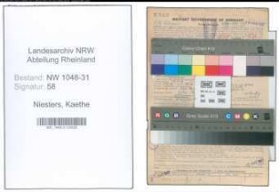 Entnazifizierung Kaethe Niesters , geb. 22.08.1902 (Gastwirtin)