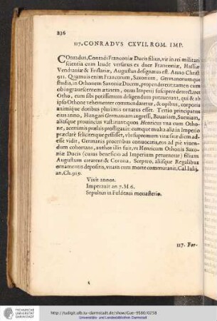 117. Conradus CXVII. Rom. Imp.